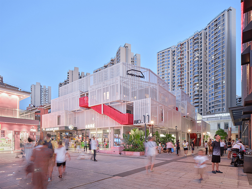 like a veil, perforated aluminum panels wrap noyard commercial complex in china architecture +1K shares