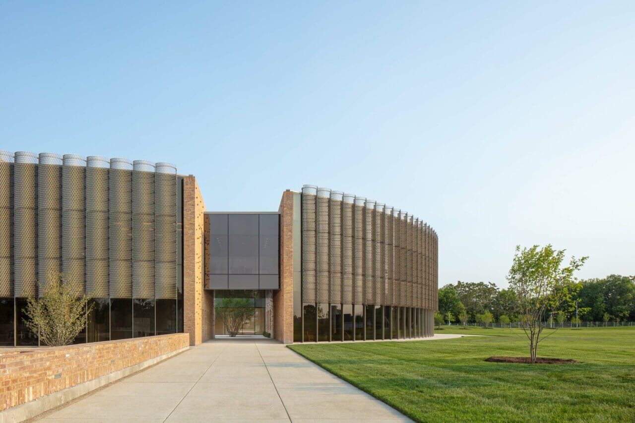 John Ronan Architects use reclaimed brick and anodized aluminum for facade of Chicago Park District Headquarters